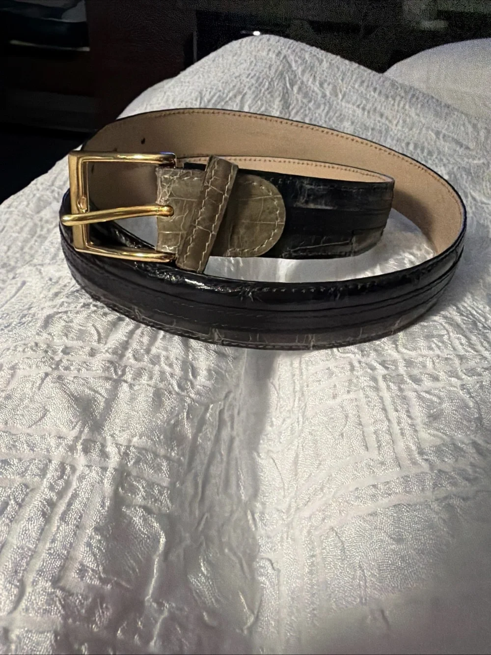 Massimo Matteo Genuine Alligator Belt Made Italy 44
